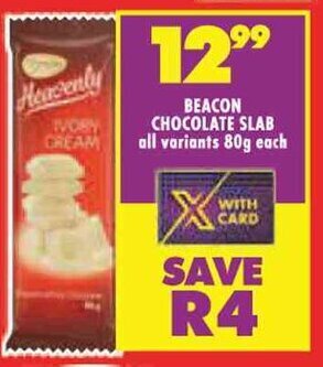 Shoprite BEACON CHOCOLATE SLAB all variants 80g each offer