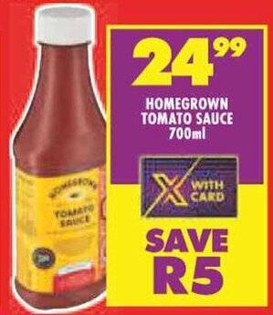 Shoprite HOMEGROWN TOMATO SAUCE 700ml offer