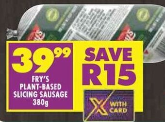 FRY'S PLANT-BASED SLICING SAUSAGE 380g