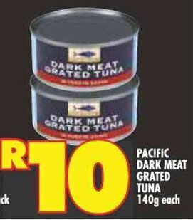 Shoprite PACIFIC DARK MEAT GRATED TUNA 140g each offer