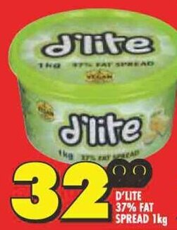 Shoprite D'LITE 37% FAT SPREAD 1kg offer
