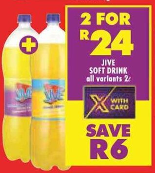 Shoprite JIVE SOFT DRINK all variants 2L offer