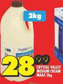 Shoprite CRYSTAL VALLEY MEDIUM CREAM MAAS 2kg offer