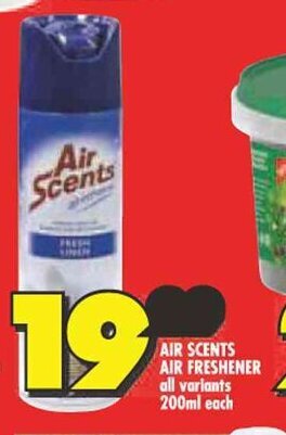 Shoprite AIR SCENTS AIR FRESHENER all variants 200ml each offer