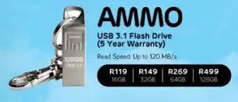AMMO USB 3.1 Flash Drive 128GB