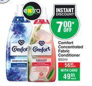 Dis-Chem Comfort concentrated fabric conditioner-800ml each offer