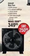 Dis-Chem Dquip box fan offer