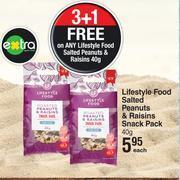 Dis-Chem Lifestyle food salted peanuts & raisins snack pack-40g each offer