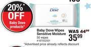 Dis-Chem Baby dove wipes sensitive moisture 50 wipes offer