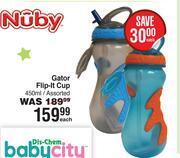 Nuby gator flip it cup assorted-450ml each