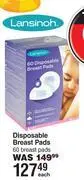 Lansinoh disposable breast pads 60 breast pads-each