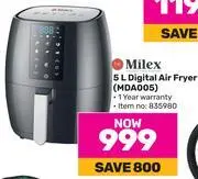 Game Milex 5l digital air fryer mda005 offer