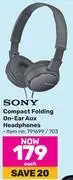 Game Sony compact folding on ear aux headphones-each offer