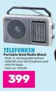 Game Telefunken portable wold radio black offer