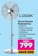 Game Logik 40cm chrome pedestal fan offer