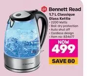 Game Bennett read 1.7l classique glass kettle offer