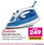 Game Sunbeam steam spray dry iron offer