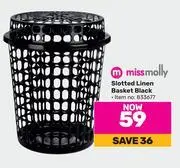Game Miss molly slotted linen basket black offer