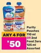 Game Purity pouches 110ml or 2nd food jars 125ml assorted-for 4 offer