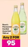 Game Rose's flavoured cordial assorted-for any 2 x 750ml offer
