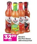 Game Nando's peri peri sauce assorted-250ml each offer