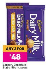 Game Cadbury Chocolate Slabs Assorted-For Any 2 x 150g offer