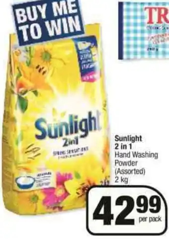 Spar Sunlight 2 in 1 2kg offer