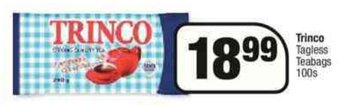 Trinco Tagless Teabags 100s