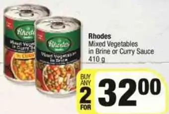 Spar Rhodes Mixed Vegetables in Brine or Curry Sauce 410g offer