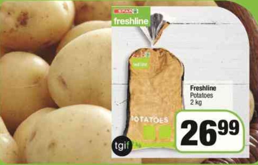 Fresline Potatoes 2 kg offer at Spar