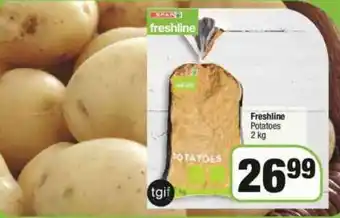 Spar Fresline Potatoes 2 kg offer