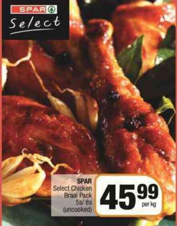 Spar Select Chicken Braii Pack 5s/8s offer at Spar
