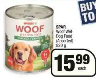 Spar Spar Woof Wet Dog Food 820g offer