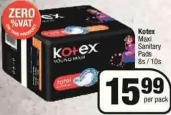 Spar Kotex Maxi Sanitary Pads 8s/10s offer