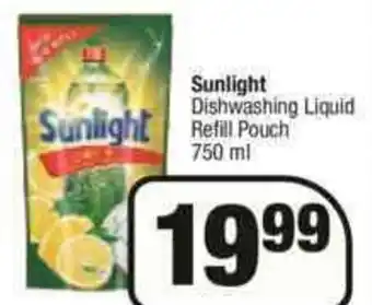 Spar Sunlight Diswashing Liquid Refill Pouch 750ml offer