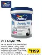 Builders Warehouse Dulux acrylic pva-20l offer