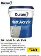 Builders Warehouse Duram matt acrylic pva-20l offer