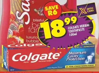 Shoprite COLGATE HERBAL TOOTHPASTE 100ml offer