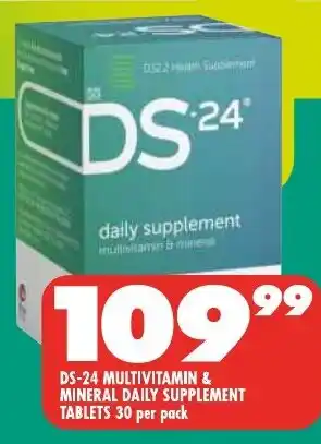 Shoprite DS-24 MULTIVITAMIN & MINERAL DAILY SUPPLEMENT TABLETS 30 per pack offer