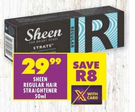 SHEEN REGULAR HAIR STRAIGHTENER 50ml offer at Shoprite