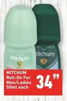 Shoprite MITCHUM Roll-On For Men/Ladies 50ml each offer