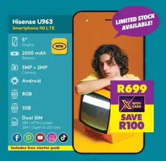 Shoprite Hisense U963 Smartphone 4G LTE offer