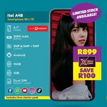 Shoprite Itel A48 Smartphone 4G LTE offer