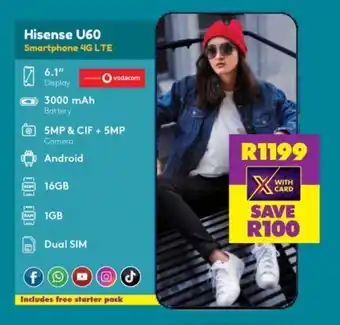 Shoprite Hisense U60 Smartphone 4G LTE offer