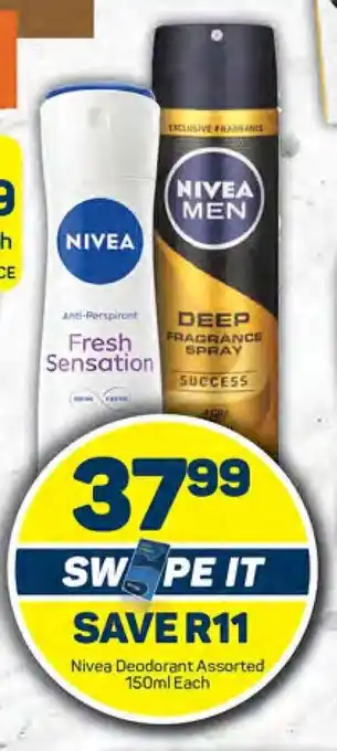 Pick n Pay Nivea Deodorant Assorted 150ml Each offer