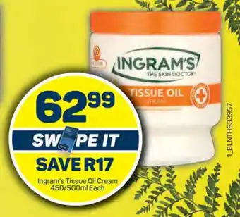 Pick n Pay Ingram's Tissue Oil Cream 450/500ml Each offer