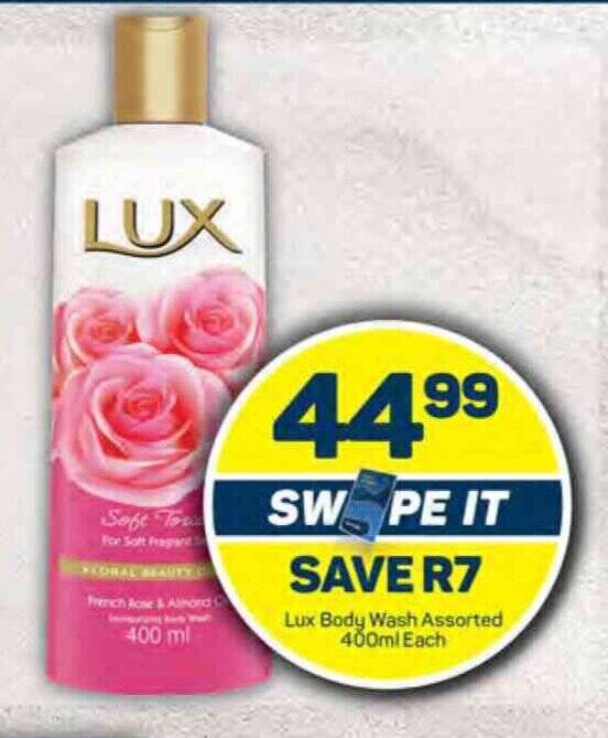 Lux Body Wash Assorted 400ml Each offer at Pick n Pay