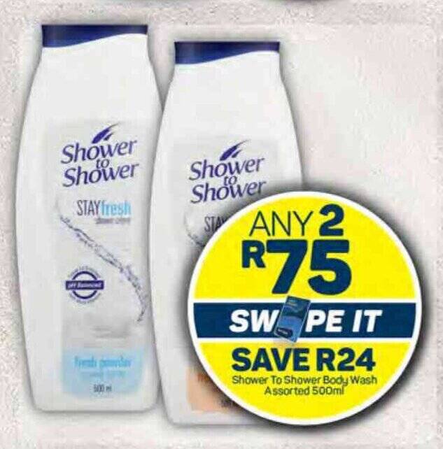 Shower To Shower Body Wash Assorted 500ml offer at Pick n Pay