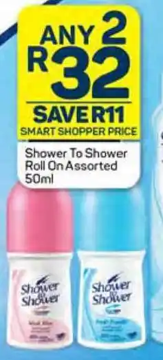 Pick n Pay Shower To Shower Roll On Assorted 50ml offer