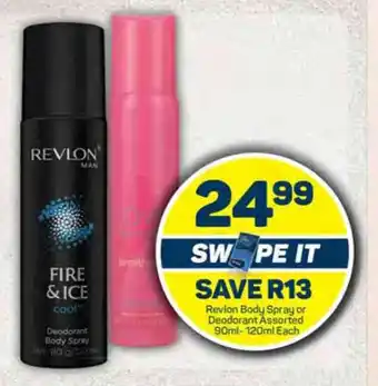 Pick n Pay Revlon Body Spray or Deodorant Assorted 90ml-120ml Each offer